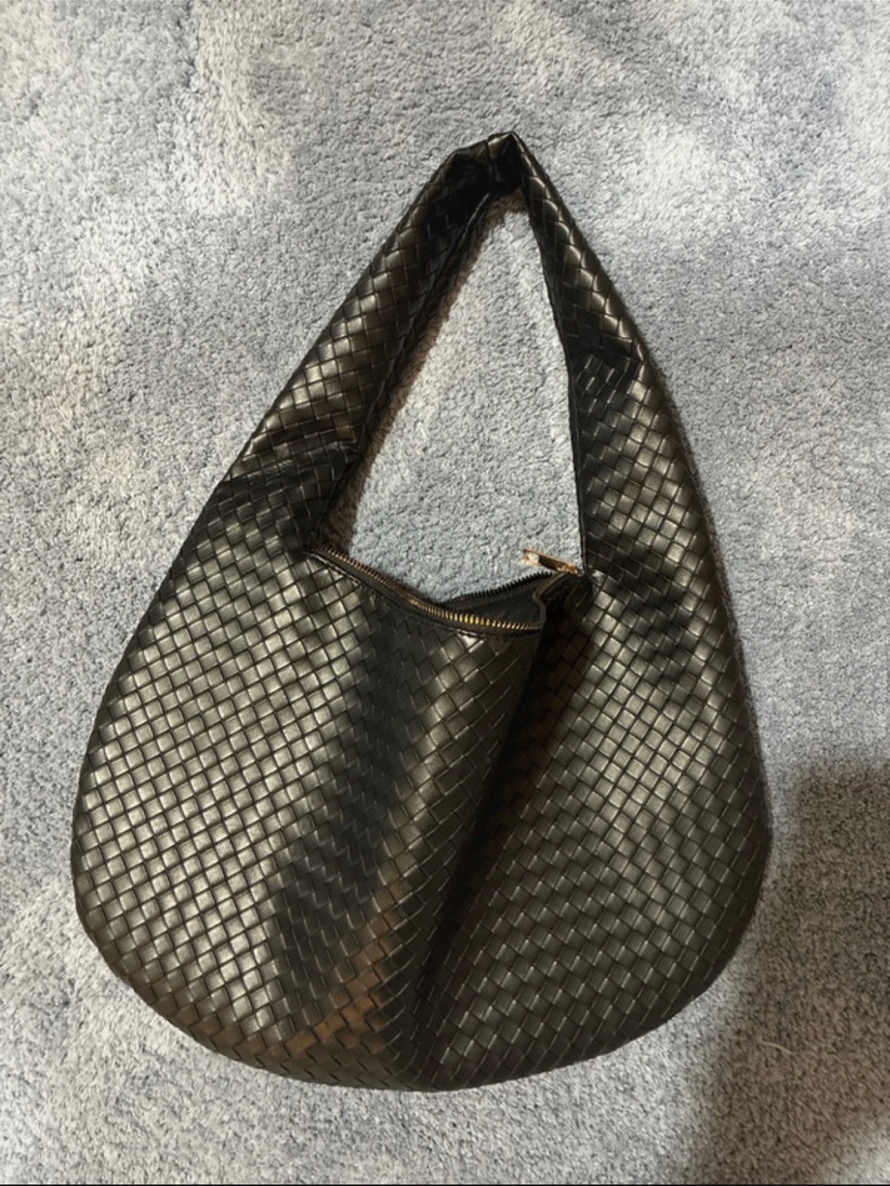 Ardene Black Woven Hobo Shoulder Bag
